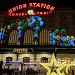 union station with christmas lights